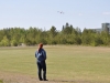 Mona leker runt med sin Tricopter.